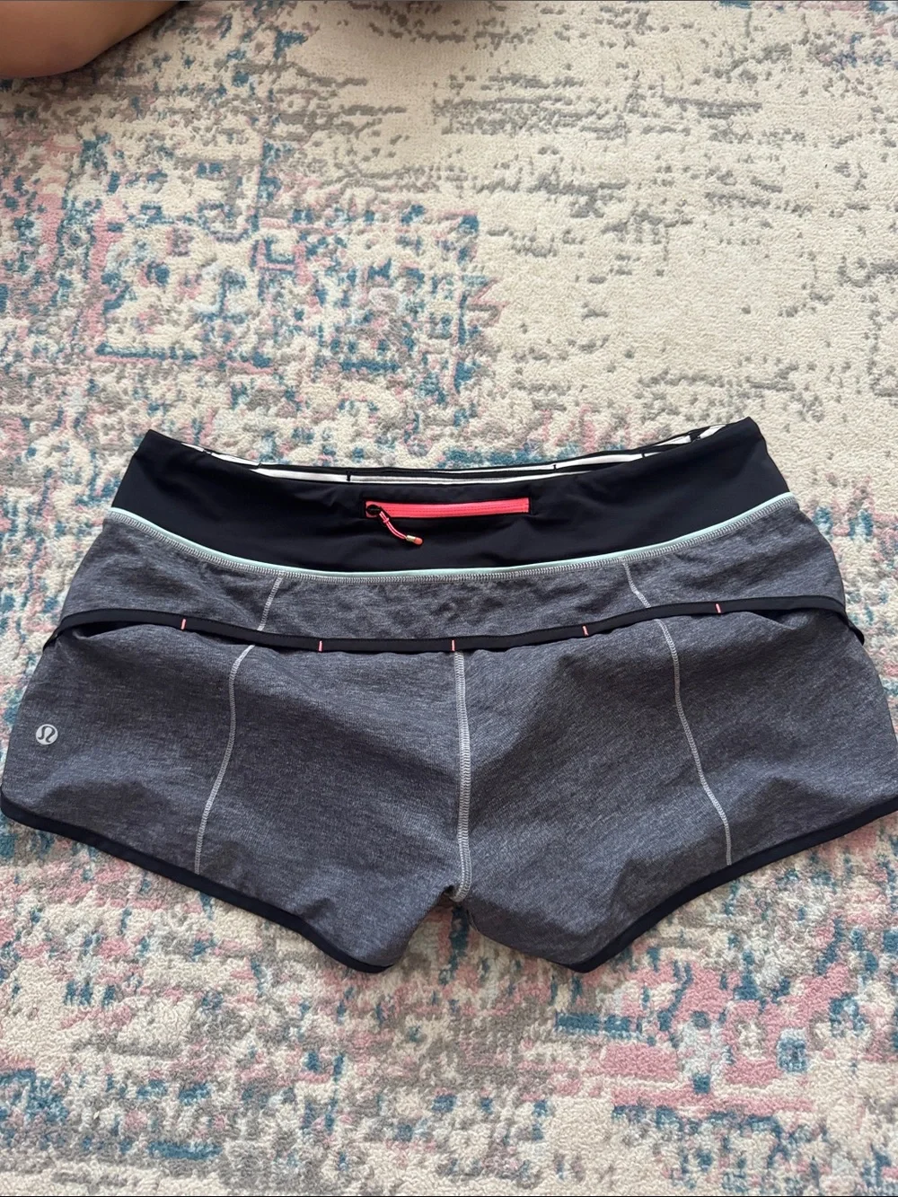 lululemon athletica Gray Running Skort with Black Waistband